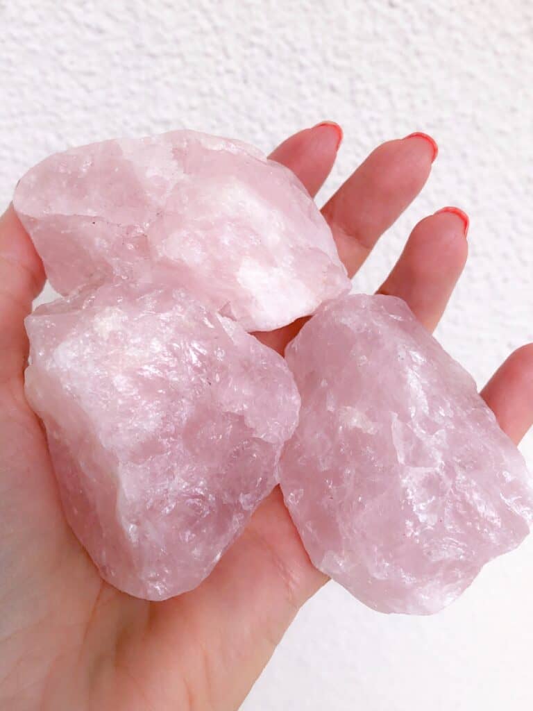raw unpolished rose quartz crystal
