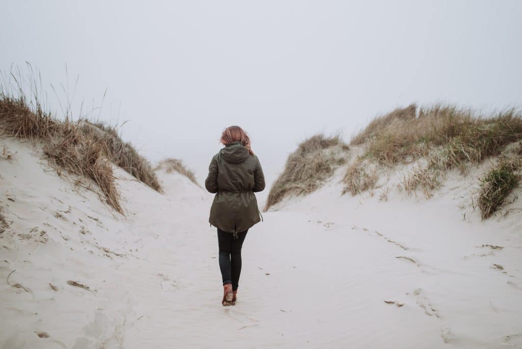 introvert walking outside in nature