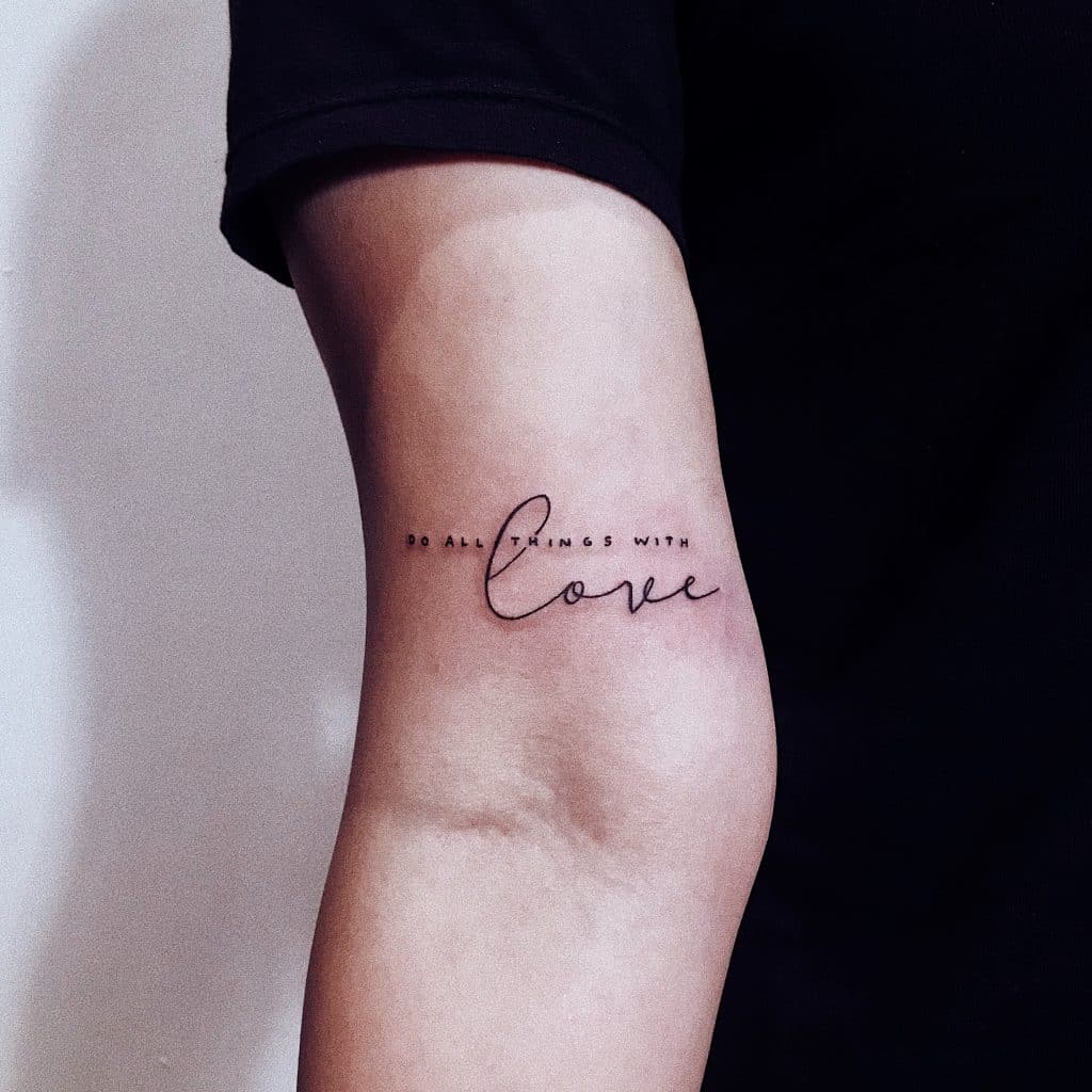 do all things with love tattoo