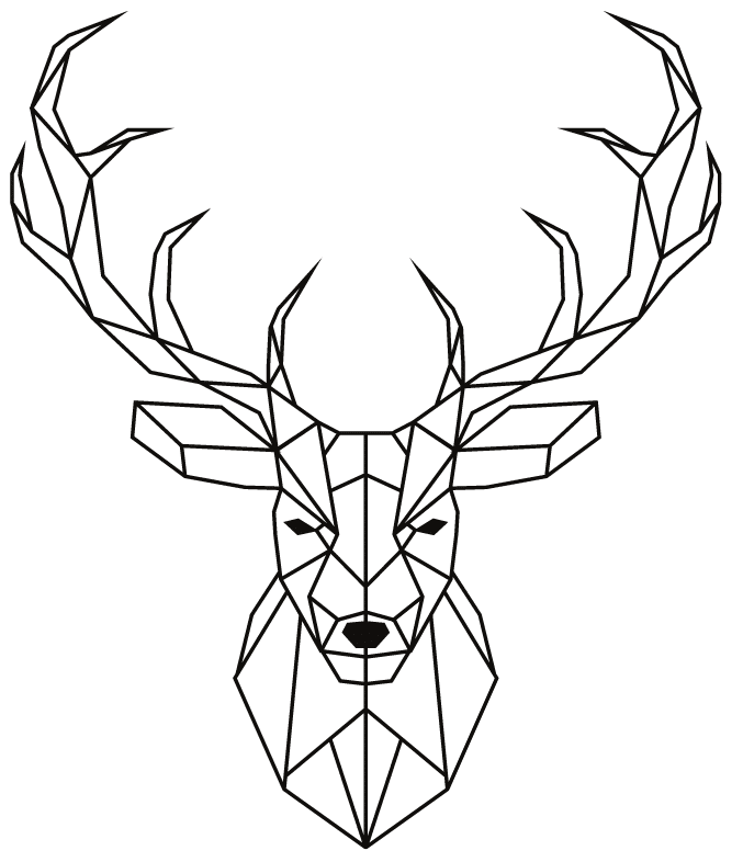 geometric deer tattoo