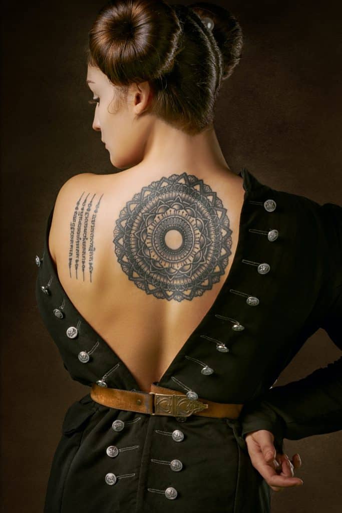 mandala back tattoo