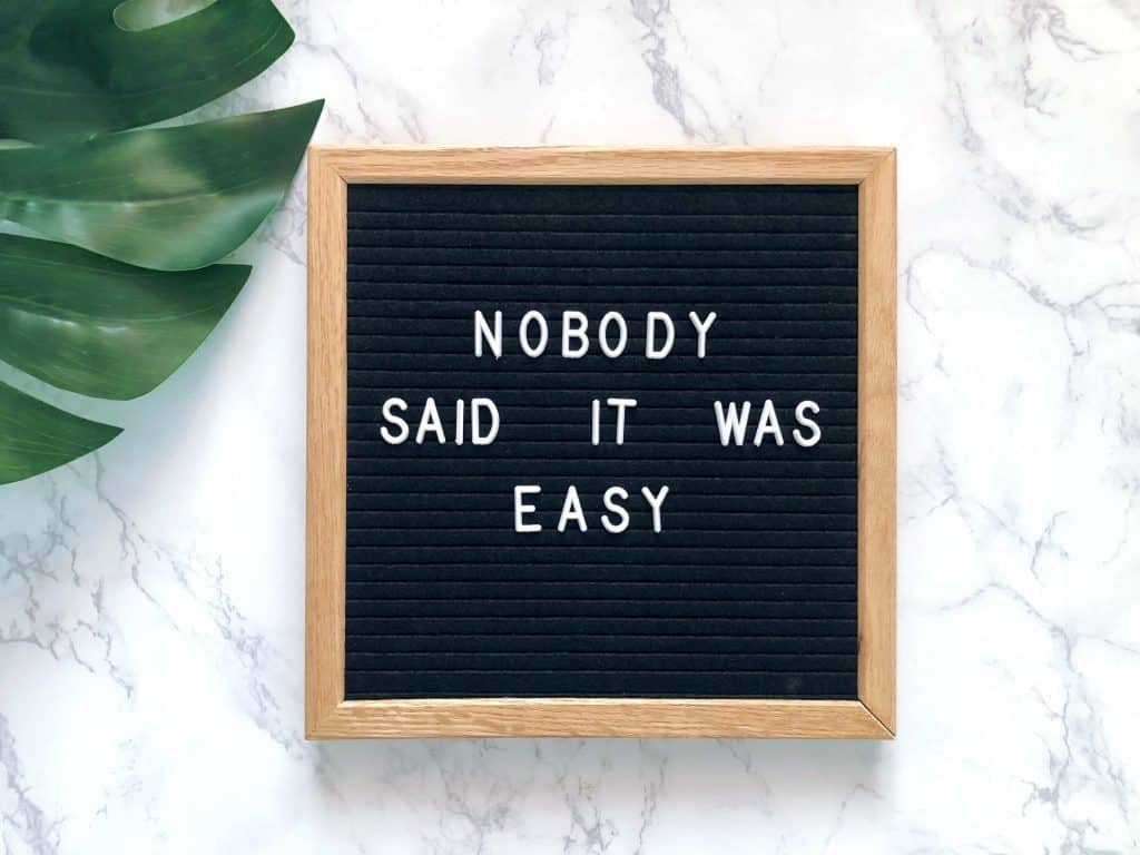 nobody said it was easy