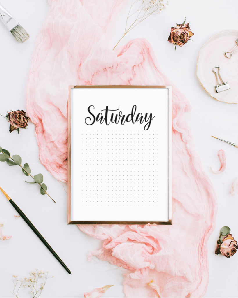 free printable dot grid paper with days of the week for journal and planners