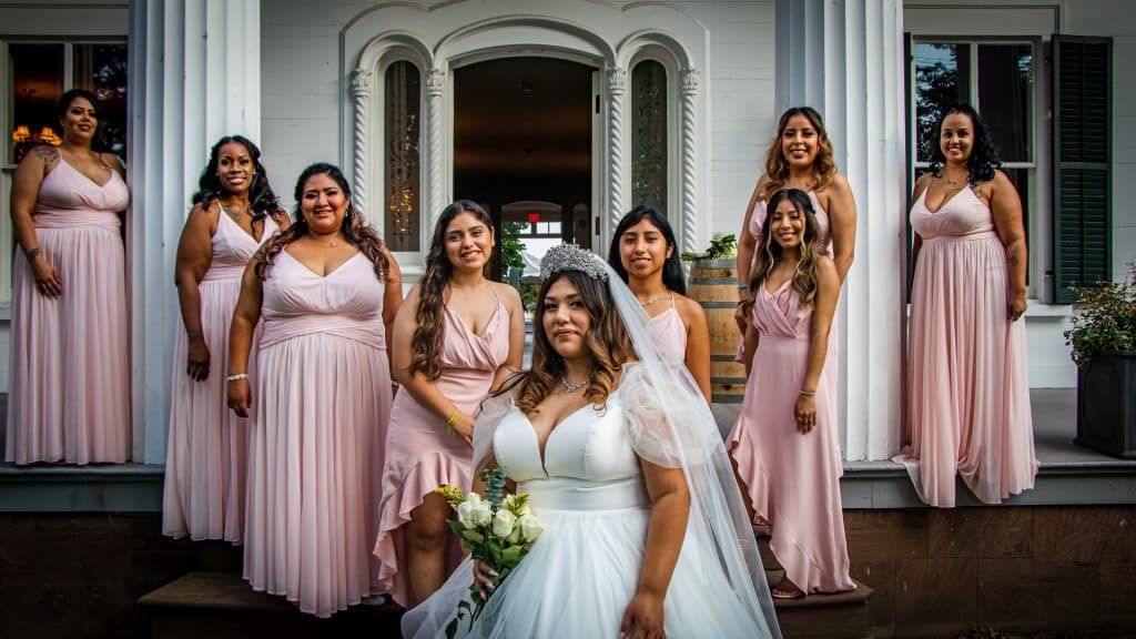 dusty pink bridesmaid dresses