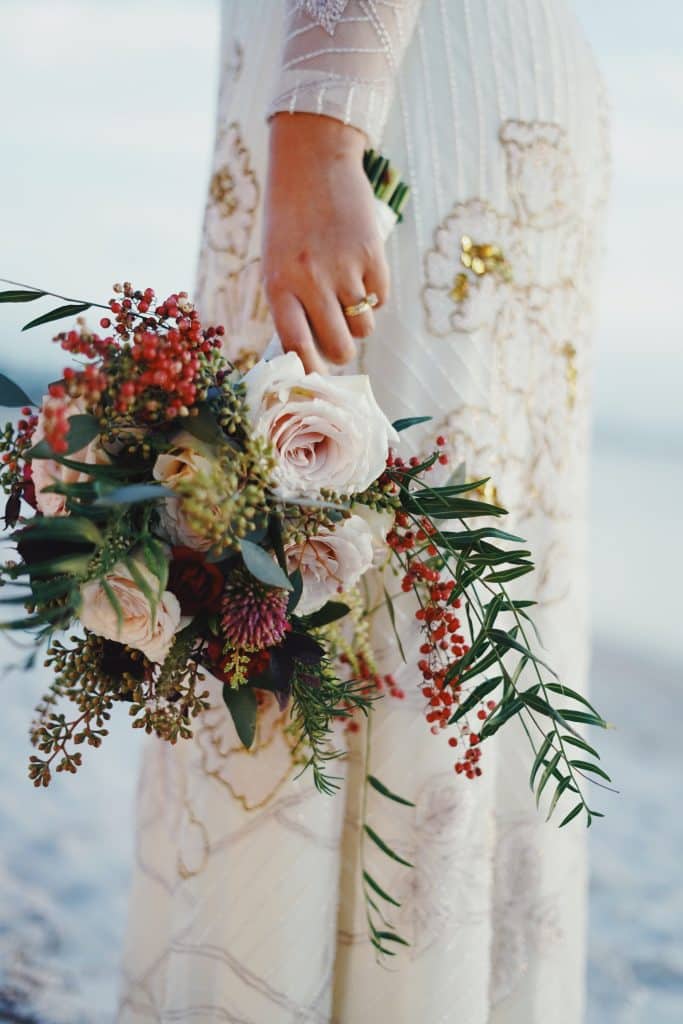 berry pop of color wedding