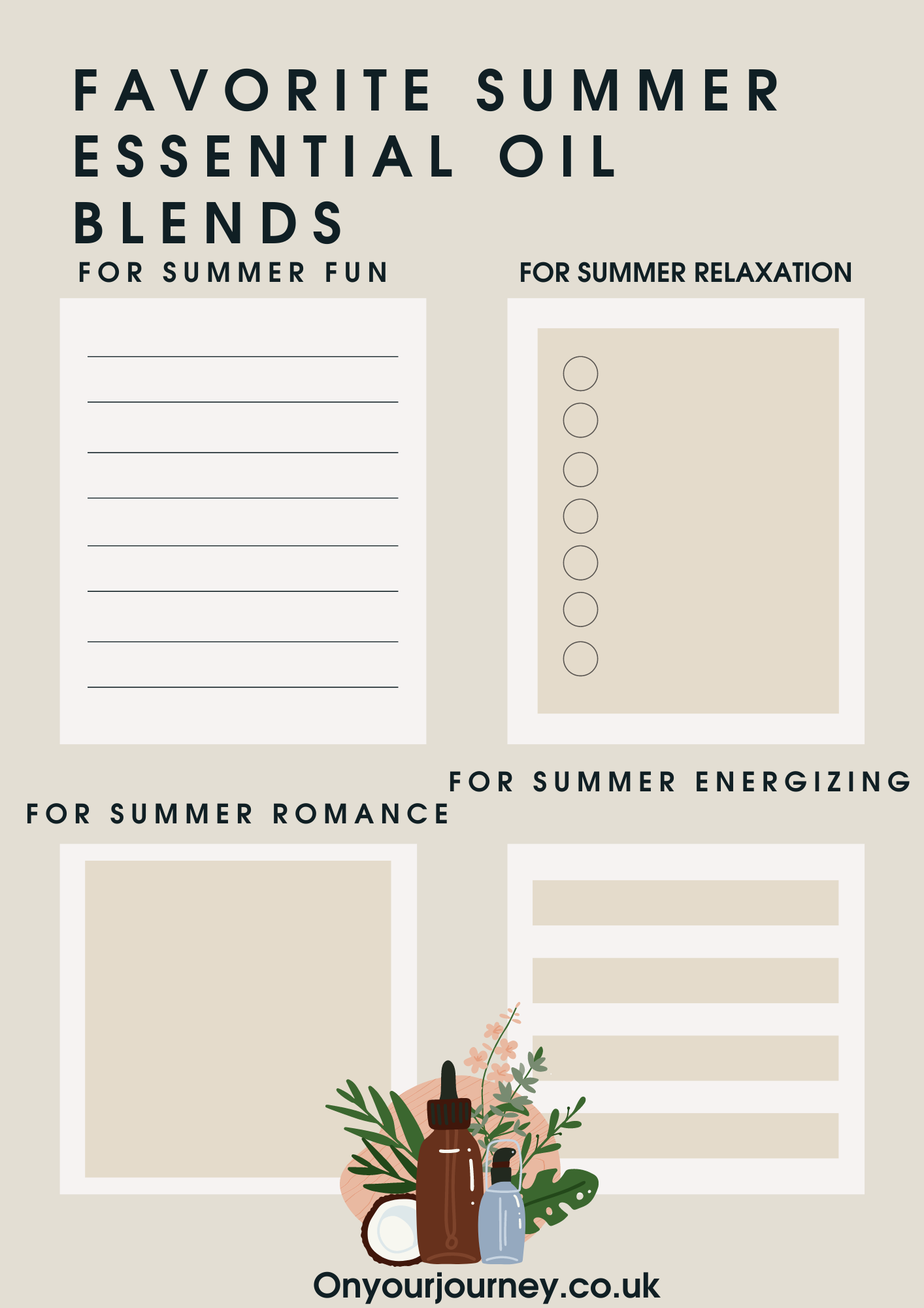 essential oil blends summer printable for essential oils recipes 