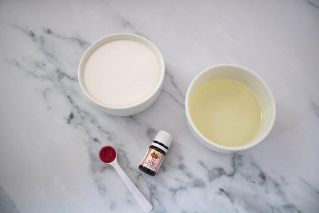 ingredients for sugar scrub