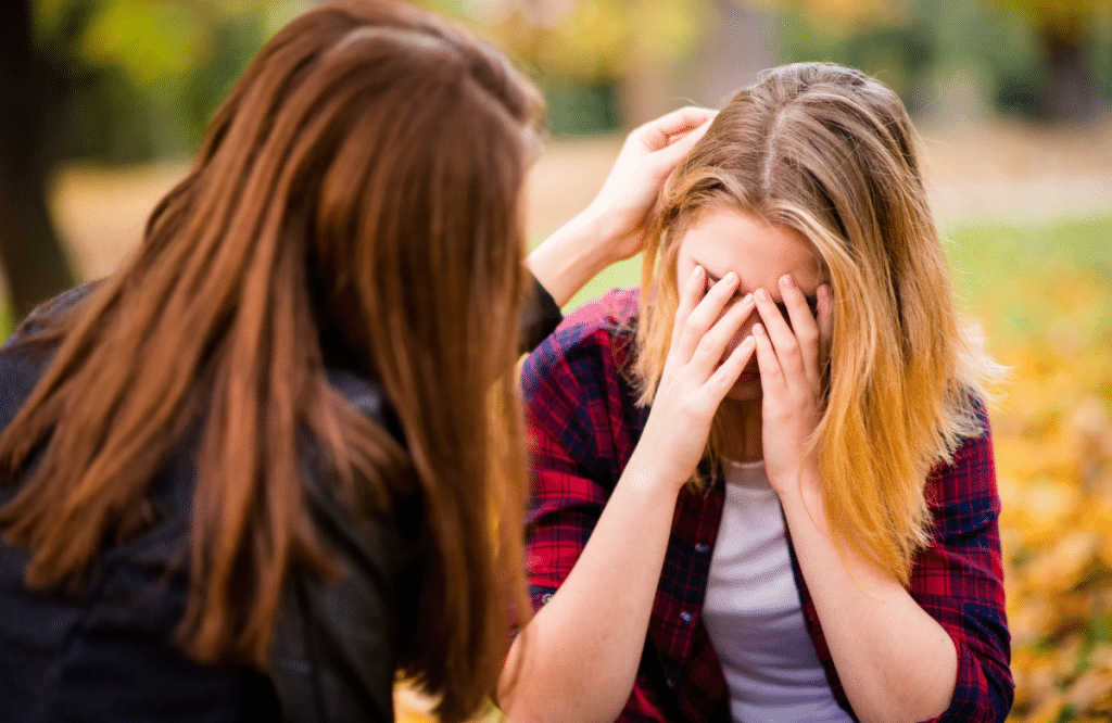 woman being comforted