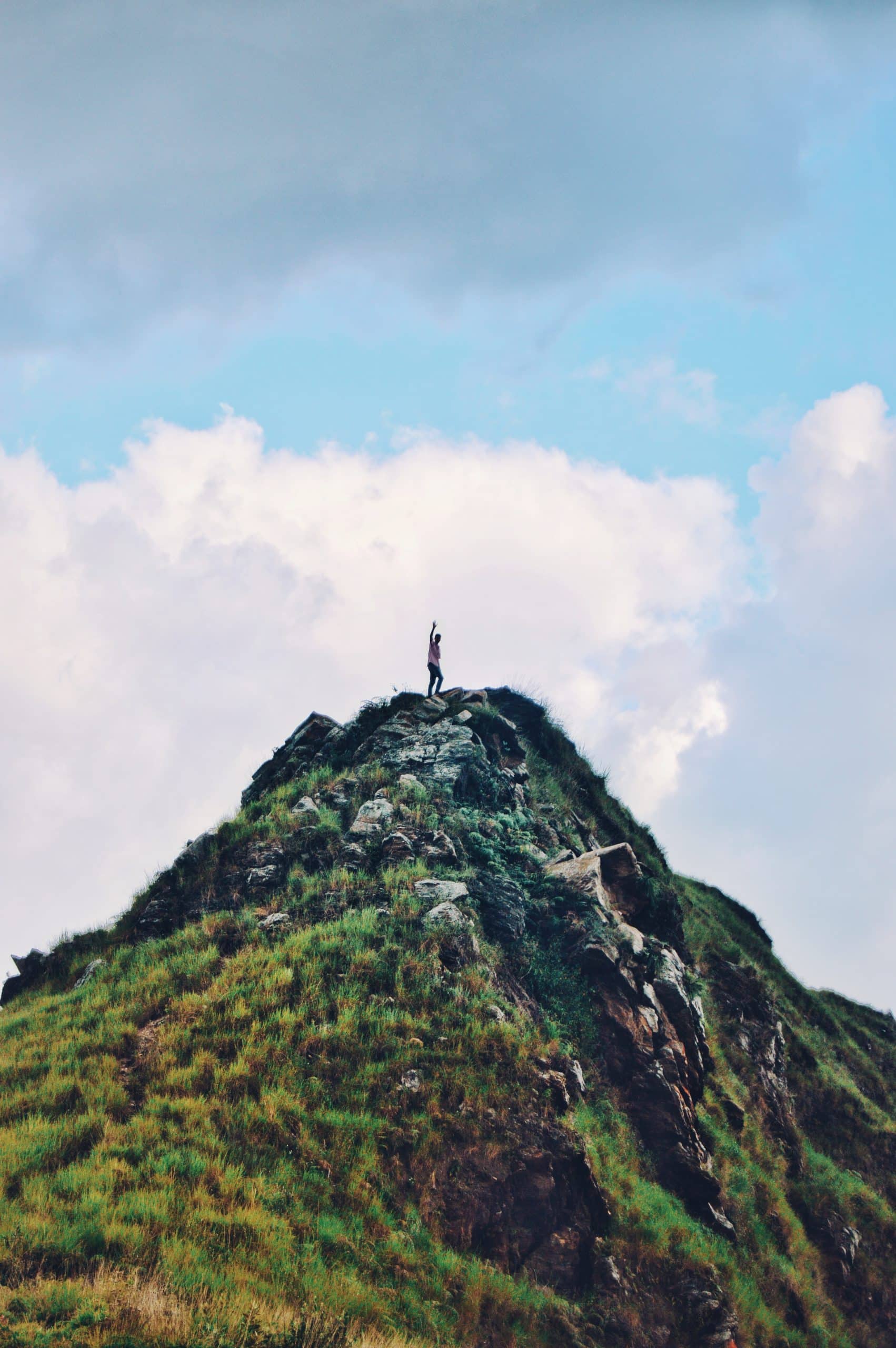 on top of a mountain