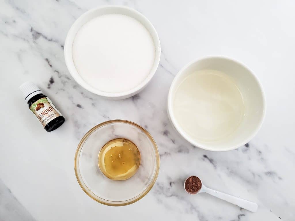 ingredients for homemade sugar scrub