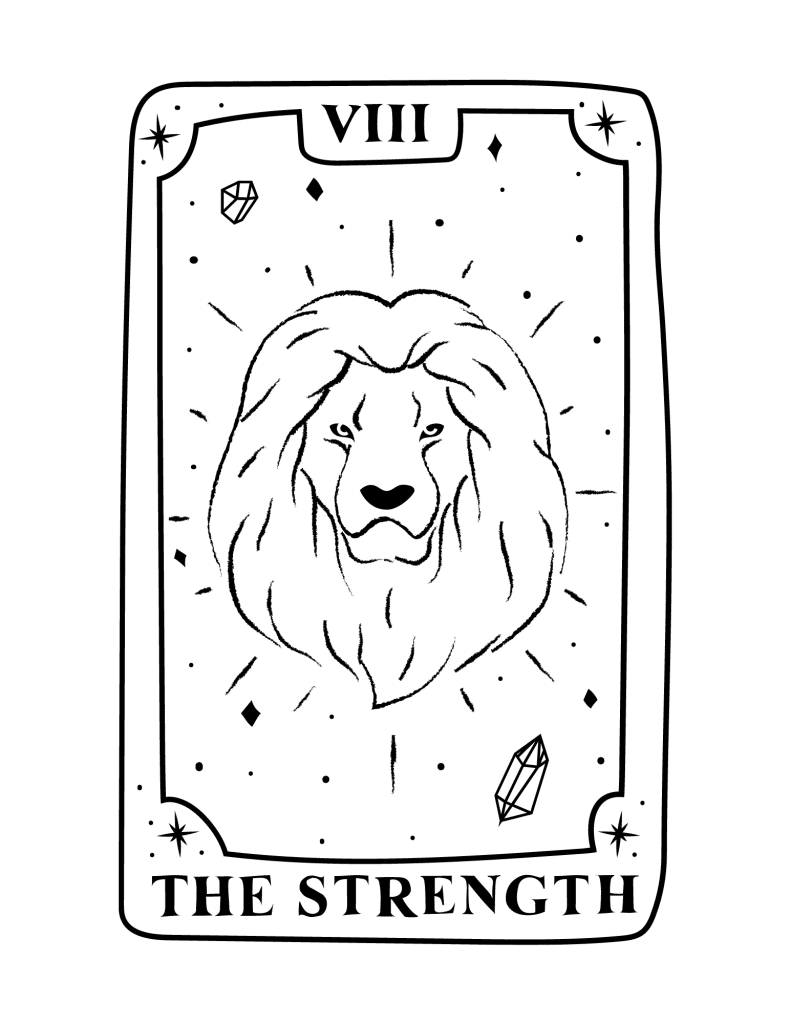 tarot card coloring page the strength