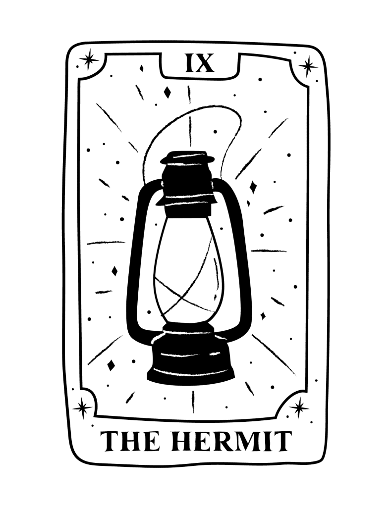 tarot card coloring page the hermit
