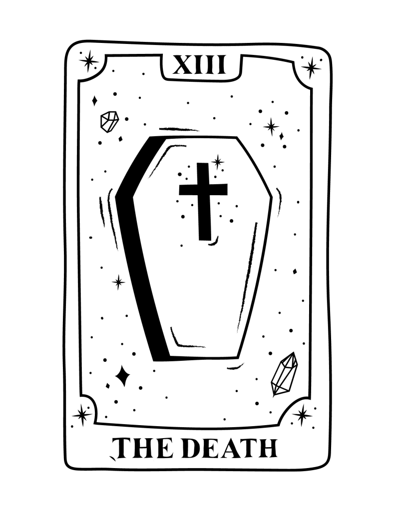 tarot card coloring page the death