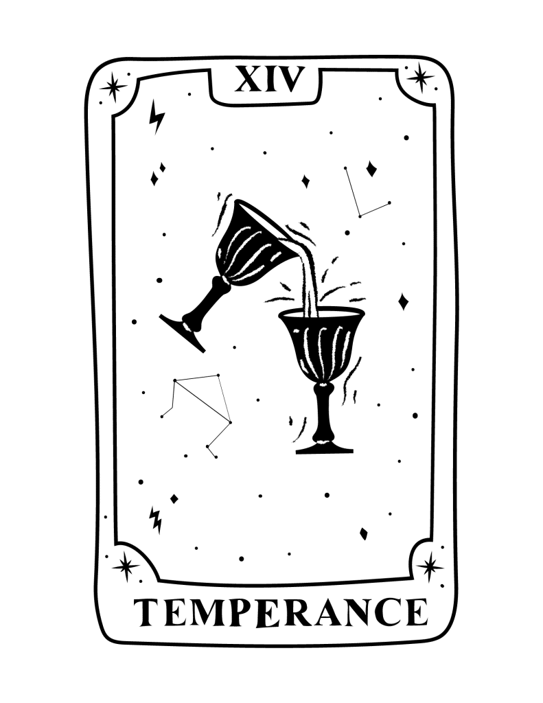 tarot card coloring page temperance