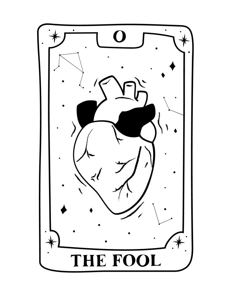 tarot card coloring page the fool