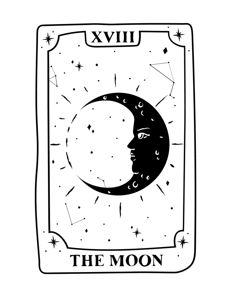tarot card coloring page the moon