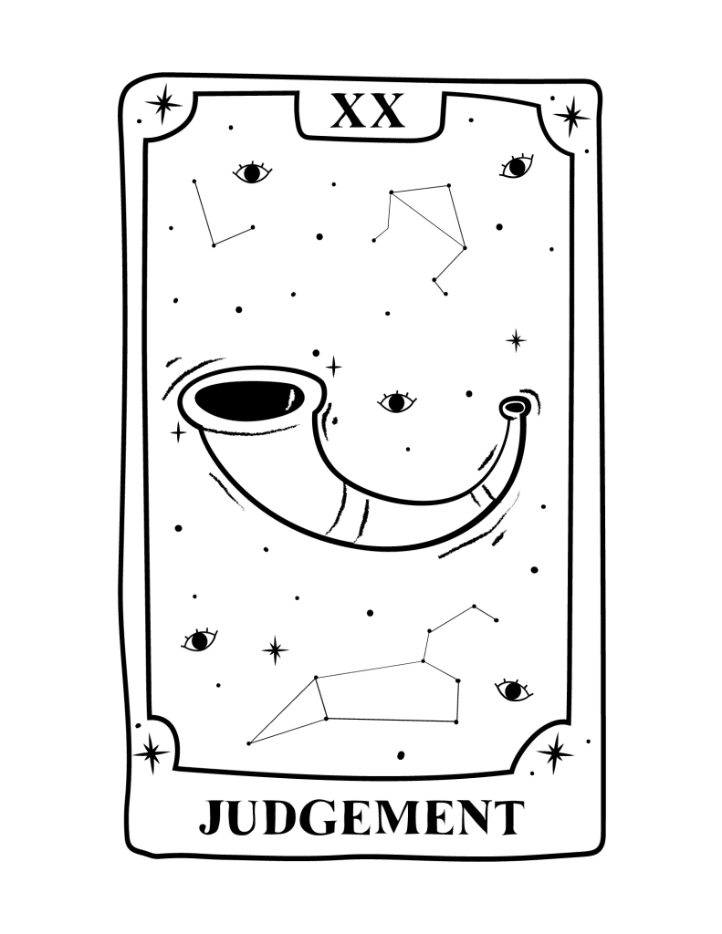 tarot card coloring page judgement