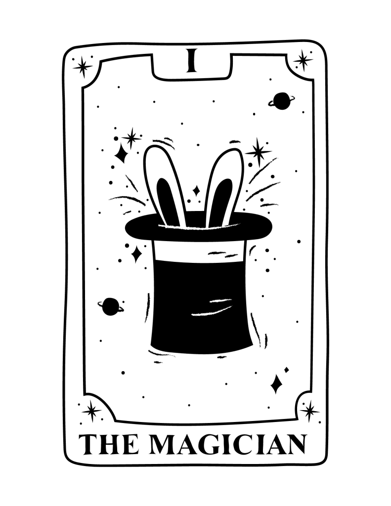 tarot card coloring page the magician