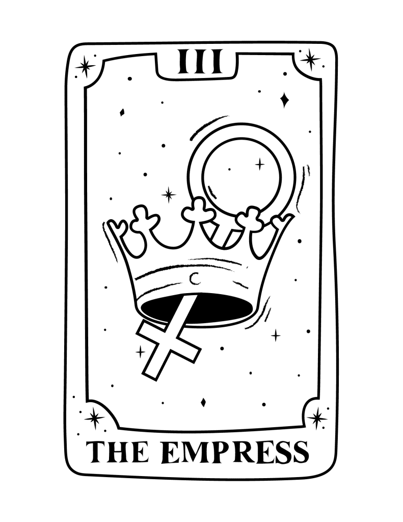 tarot card coloring page the empress
