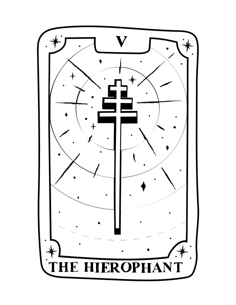 tarot card coloring page the hierophant