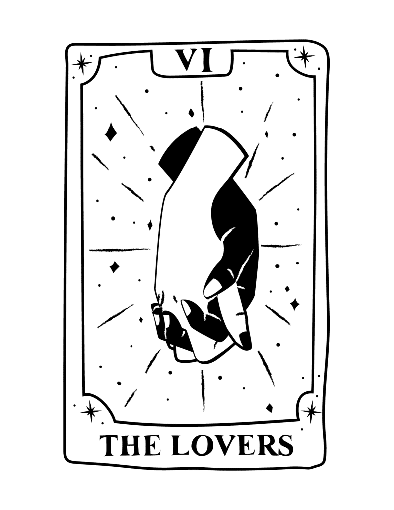 tarot card coloring page the lovers