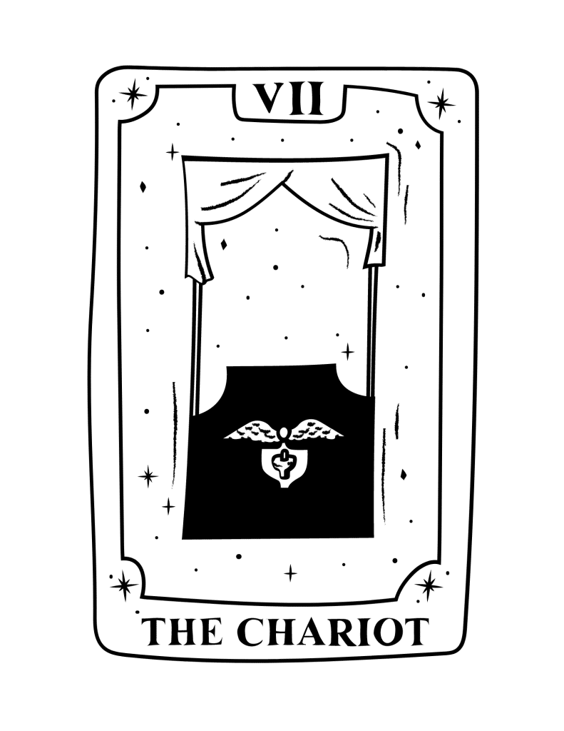 tarot card coloring page the chariot