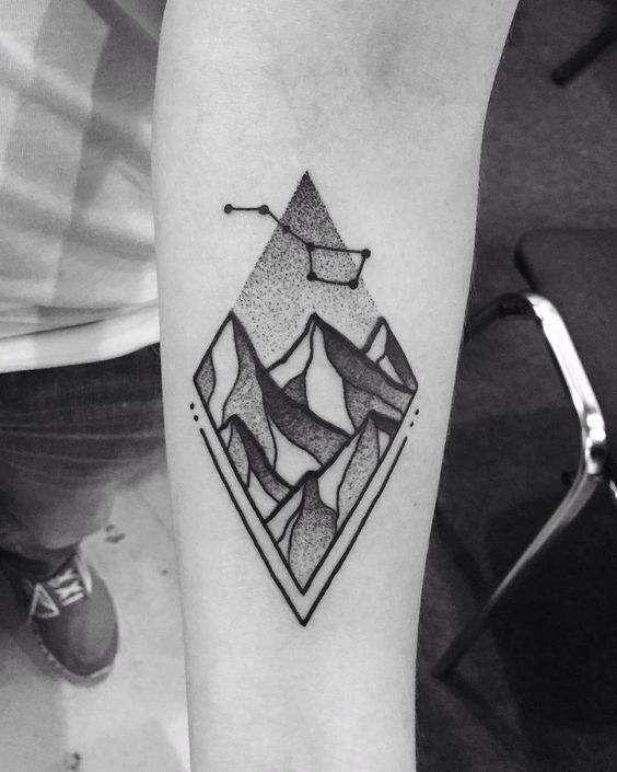 Ursa Major and mountain tattoo 