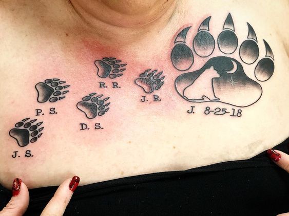 family bear claw tattoo 