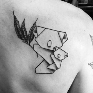 cute koala bear tattoo idea 