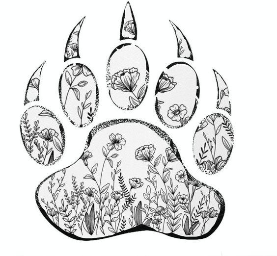 wildflower wild bear claw tattoo 