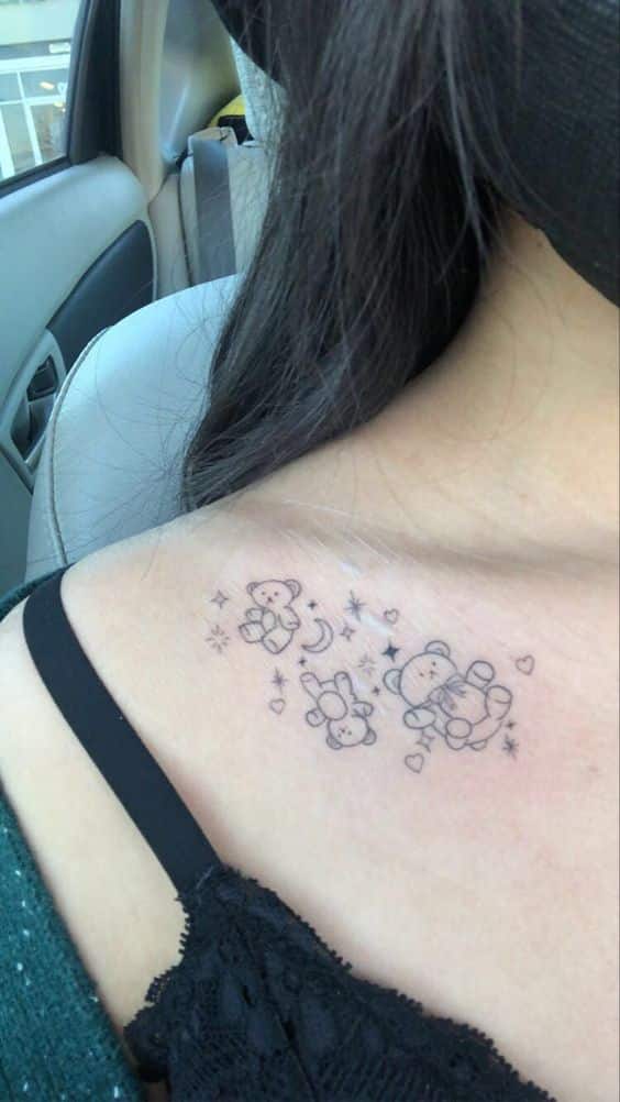 teddy tattoo shoulder 