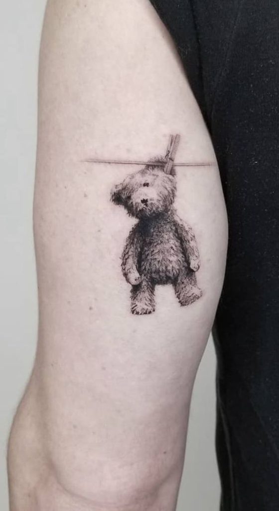 realistic teddy tattoo 
