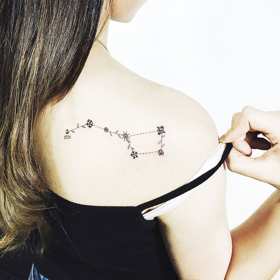 Ursa Major tattoo constellation of the great bear 