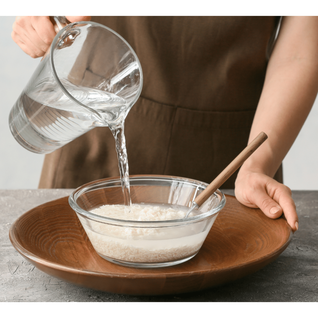 soaking rice water