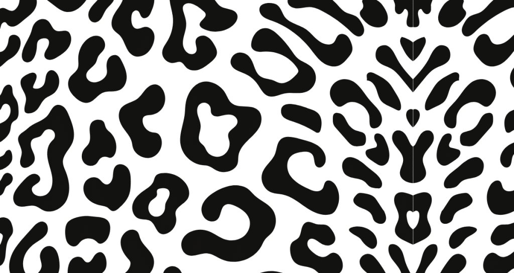 leopard print black and white
