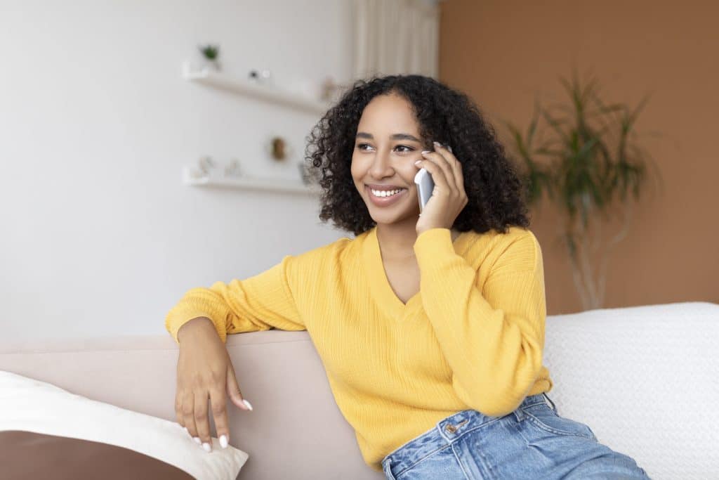 talking on phone 