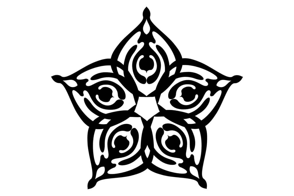 geometric star tattoo design