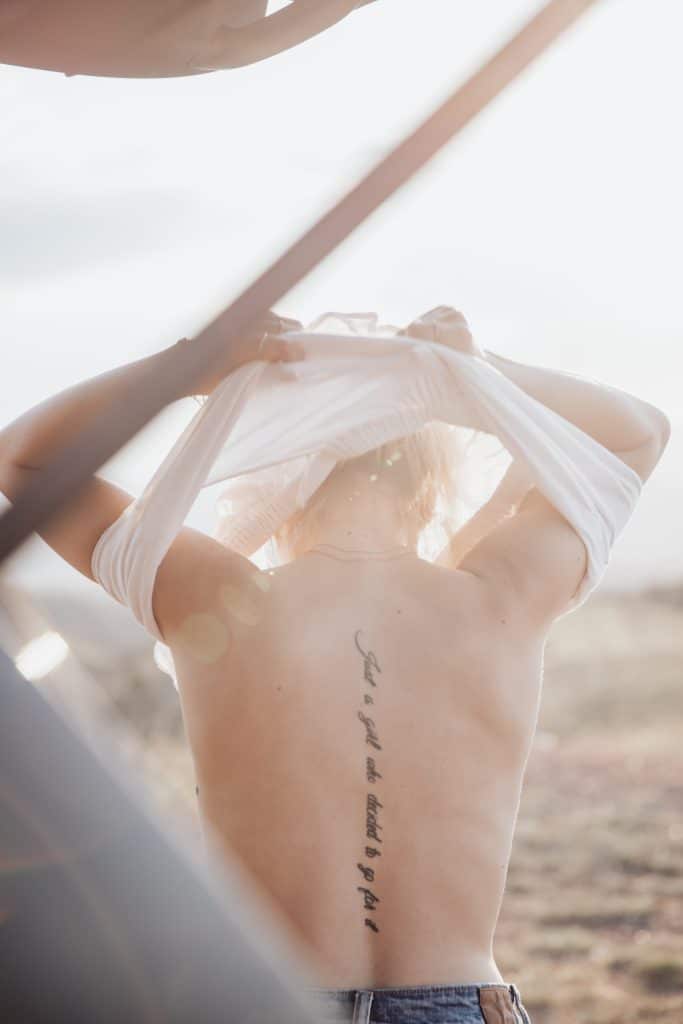 just a girl who decided to go fgor it back tattoo
