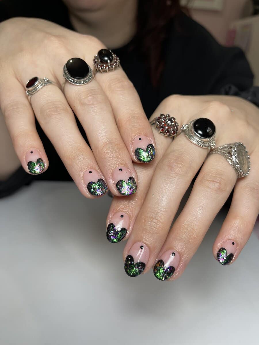 black valentines nails