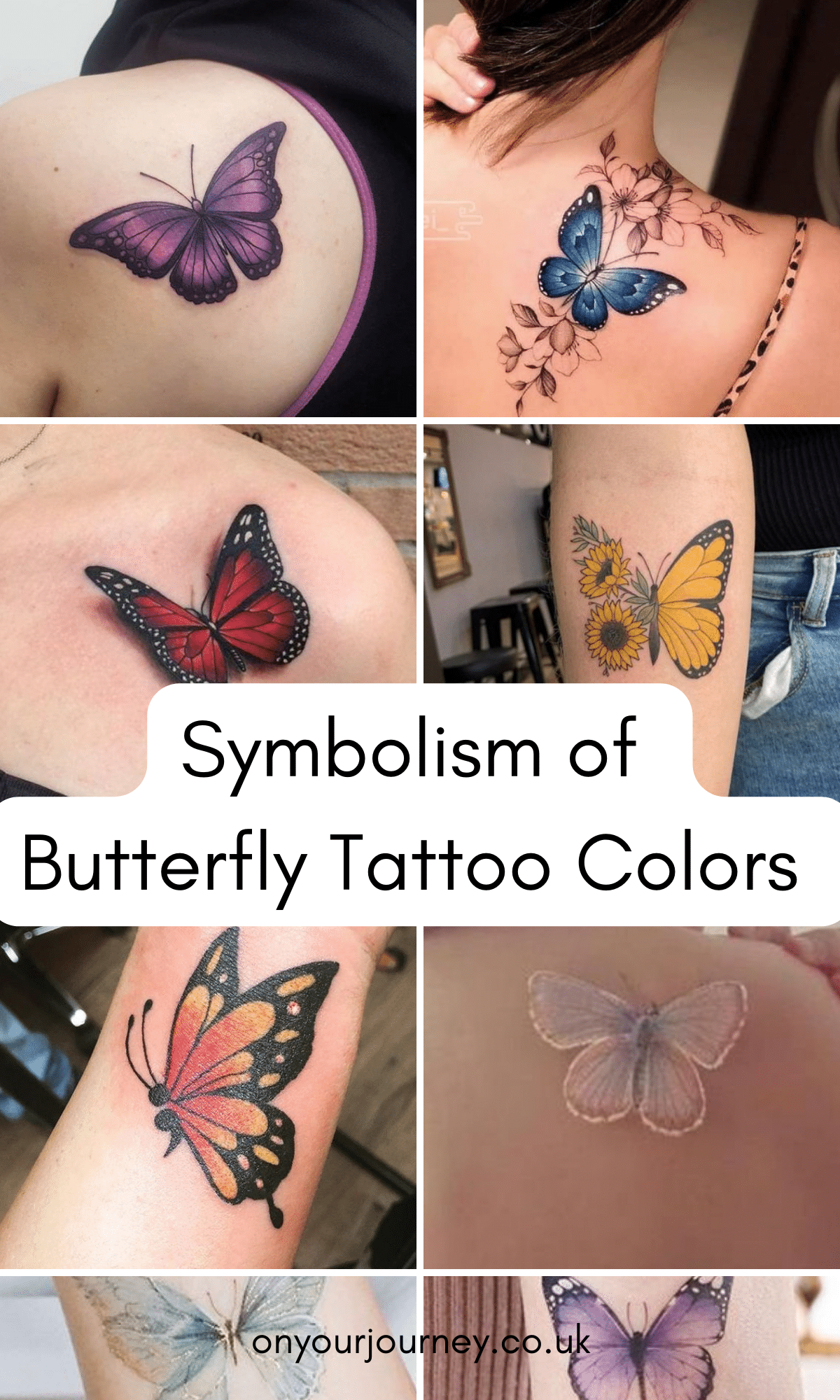 what do different color butterfly tattoos mean
