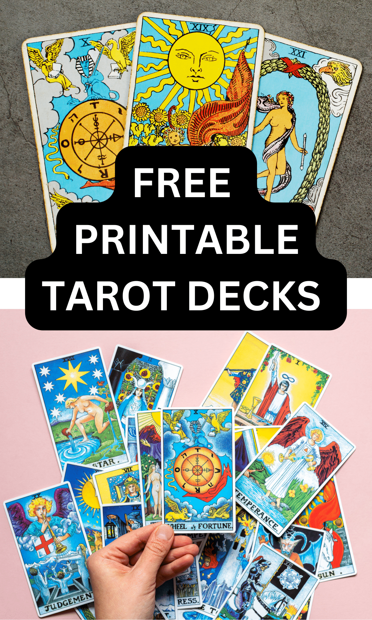 free printable tarot decks with full major arcana and minor arcana