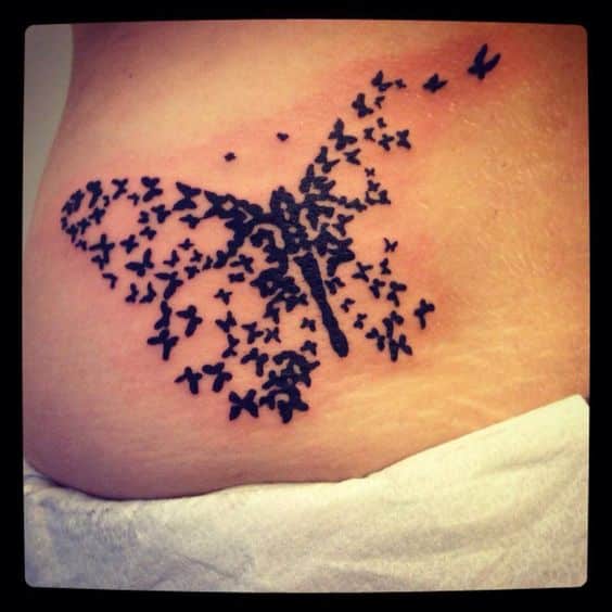 butterfly tattoo made of small butterflies