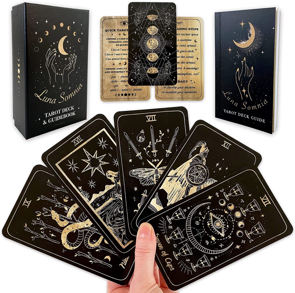 luna Somnia tarot deck black tarot cards 