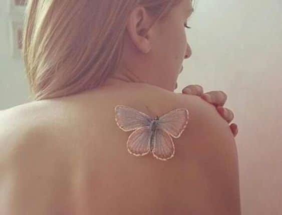white butterfly tattoo