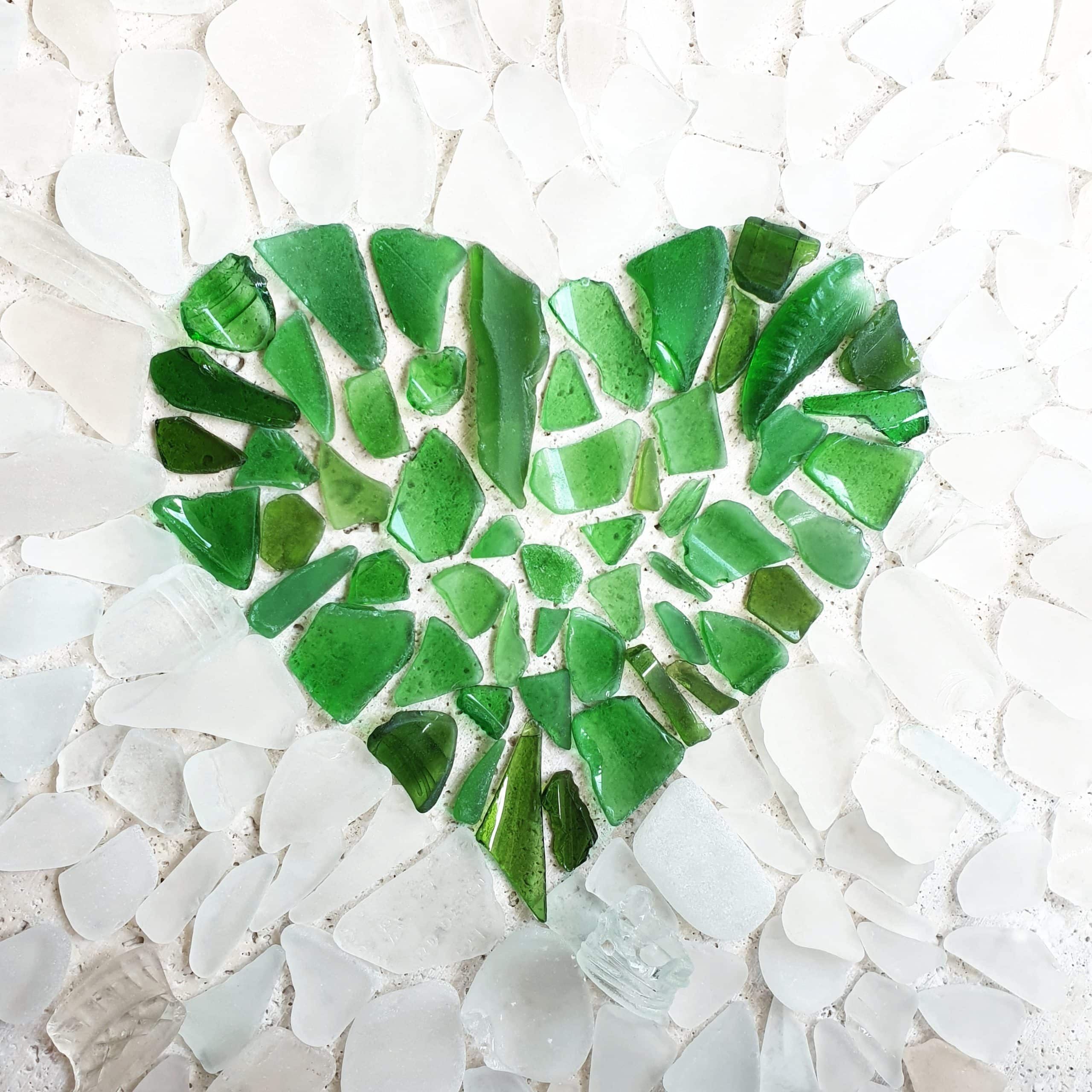green stones crystal heart 