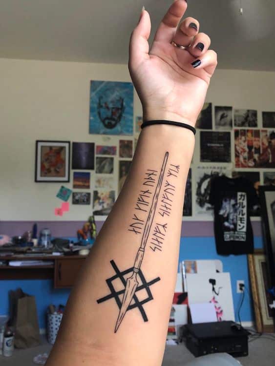 odin's spear gungnir tattoo