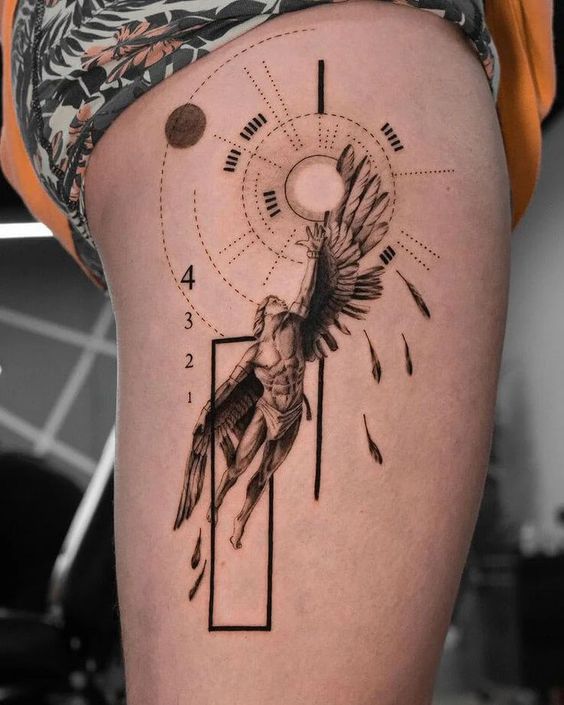 icarus and the sun tattoo