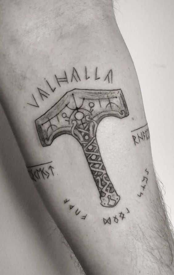 thors hammer mjolnir tattoo