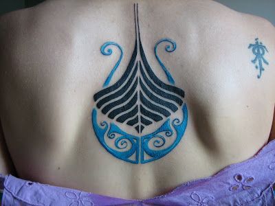 minimalist viking ship tattoo