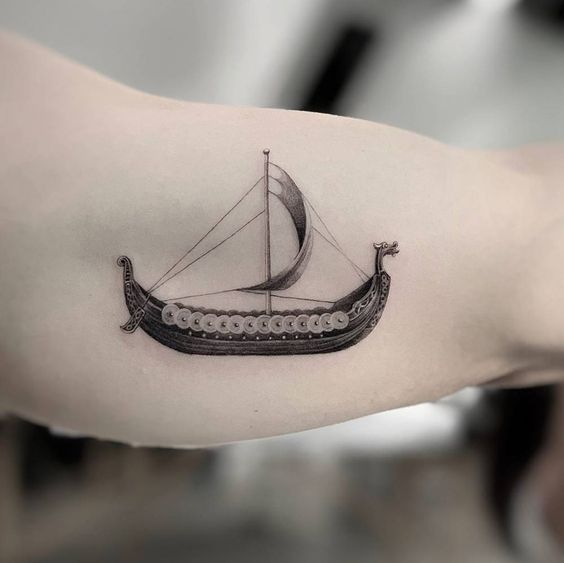viking ship tattoo viking long boat